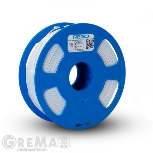 PET - G RE3D PET-G filament 1.75 mm, 1 kg (2.0 lbs) - white